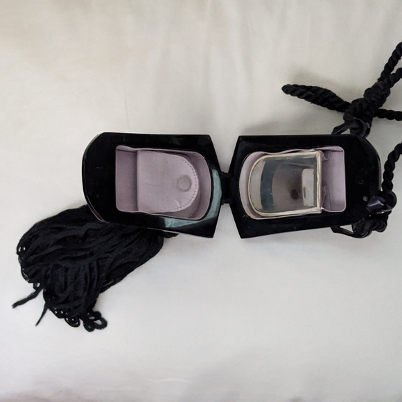 Antique 1920s French Vanity Bag Compact with Lipstick 💄 Tassel - Picture 6 of 10